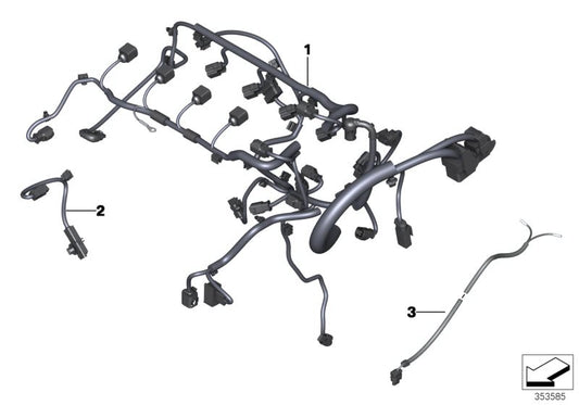 Tronco de cables válvula inyección/ignición OEM 12517567107 para MINI R55, R56, R57. Original MINI.