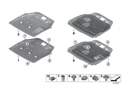 Apantallado Compartimiento Motor Para Bmw F45 (Active Tourer) F46 (Gran F48 . Original Bmw.