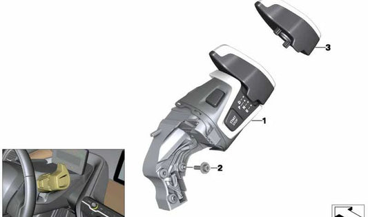 Selector de marchas OEM 61316999578 para BMW i3 {I01 - 60Ah, 94Ah, 120Ah, 120Ah Rex, 60Ah Rex, 94Ah Rex}. Compatible con cambio automático. Original BMW.