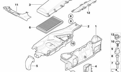 Entrada de aire izquierda para BMW Serie 5 E60, E61 Serie 6 E63, E64 (OEM 64316921601). Original BMW