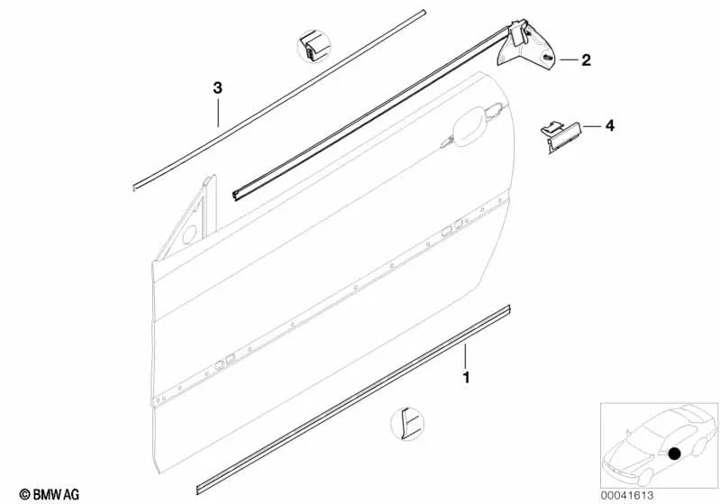Linke Innenabdeckung für BMW 3 E46 -Serie (OEM 51327026391). Original BMW