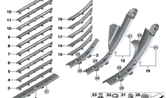 Vis pour la feuille 4,8x16 pour BMW F40, F22, F45, F46, F87, G42, G87, U06, F30, G20, G21, G80, F32, G22, G23, G26, G82, F90, G30, G31, G60, G32, G11, G70, F91, G14, G15, G16, I12, I15, I20, F48, F39, F26, G02, F15, G05, F96, G06, G07, G09, G29 et MIN