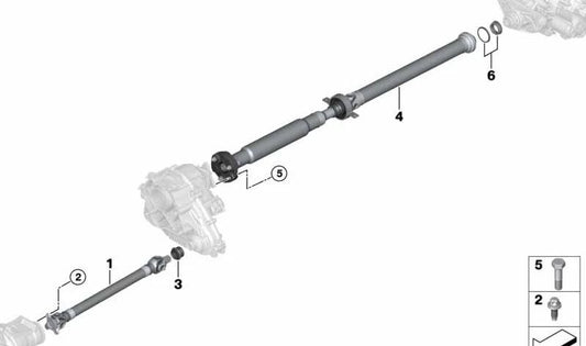 Arbol de transmisión delantero OEM 26209425907 para BMW E70, F15, F85, E71, E72, F16, F86. Original BMW.