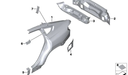 Revestimento traseiro externo para BMW X6 F96, G06 (OEM 41007947333). BMW original