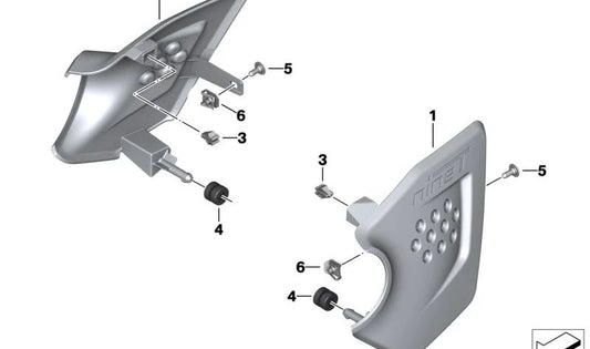 Rechte Aspiration Schalldämpfer OEM 46639444066 für BMW r neun Motorräder, r neun rein, r neun scrambler, r Ninenet Urban G/s. Originaler BMW Motorrad.