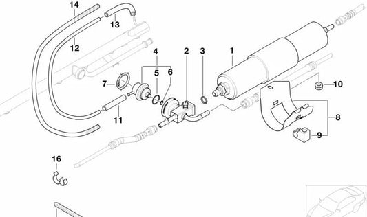 OEM -Kraftstofffilterunterstützung 13327832624 für BMW E36, Z3. Original BMW.