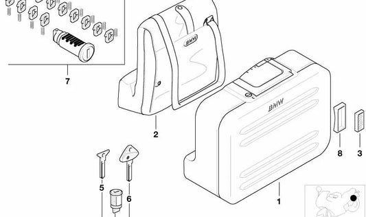 Bolsa interior para maleta Vario OEM 71607653339 para motos BMW F650GS, F650GS Dakar, G650GS. Original BMW Motorrad.
