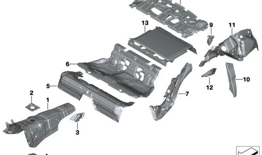Aislante acústico maletero OEM 51477951243 para BMW G28, G26 (i3 eDrive35L, i4 eDrive35/40, M50 xDrive). Mejora el confort reduciendo el ruido en el maletero. Original BMW.