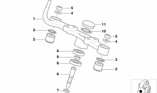 Articulación de horquilla OEM 31428545296 para motos BMW R1200GS, R1250GS, K1200LT, R1100RT... y más. Original BMW Motorrad.