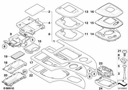 Auswahlhebelabdeckung für BMW 5 E60N -Serie, E61N (OEM 5116985886). Original BMW.