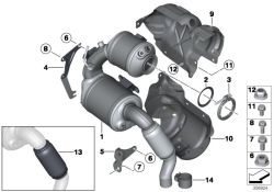 Chapa de calorífugo OEM 18308509066 para MINI R56 LCI, Clubman R55 LCI, Cabrio R57 LCI, Coupé R58, Roadster R59, Countryman R60, Paceman R61. Original MINI.