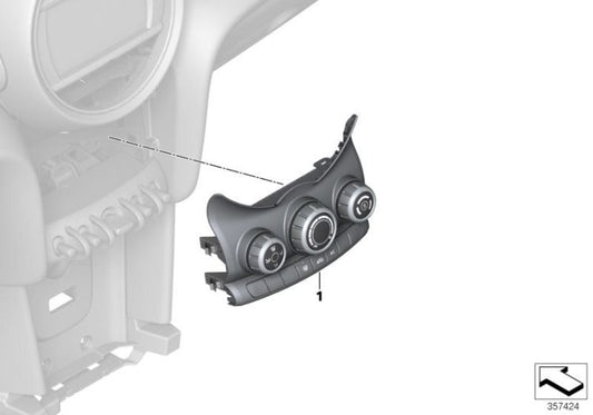 Mando de climatizador OEM 61319383893 para MINI F56, F55, F57, F56 LCI, F55 LCI, Cabrio F57 LCI. Original MINI.