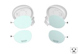 Cristal retrovisor derecho calefactable convexo OEM 51167366040 para MINI F20, F54, F55, F56, F57, F60. Recambio original MINI.