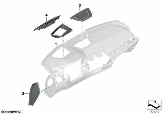 Blende Center Enceinte pour BMW X5 F95, G05, X6 F96, G06, X7 G07 (OEM 51457939282). BMW d'origine