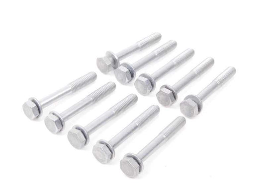 Hexagonale Schraube mit Waschmaschine für BMW Serie 3 E30, E36, E46, E90, E92, E93, Serie 5 E34, E60, Serie 6 E63, E64, Serie 7 E65, I01, I01N, X3 G01, G08, X4 G02, Z4 G29 , Z8 E52 (OEM 07119905855). Original BMW.