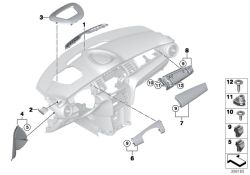 Embellecedor compartimento oculto OEM 51459292387 para MINI F56 Cooper, Cooper D, Cooper S, One... y más. Original MINI.