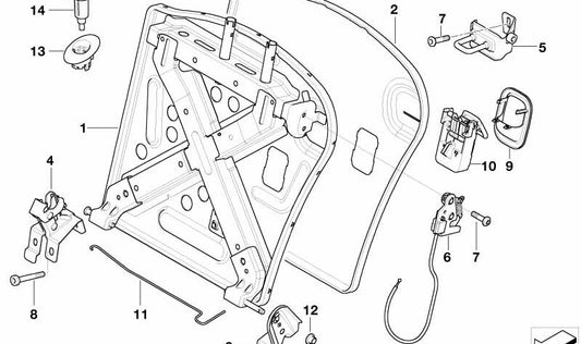 Revestimiento apoyabrazo derecho OEM 52207133154 para MINI R50, R52, R53. Original MINI.