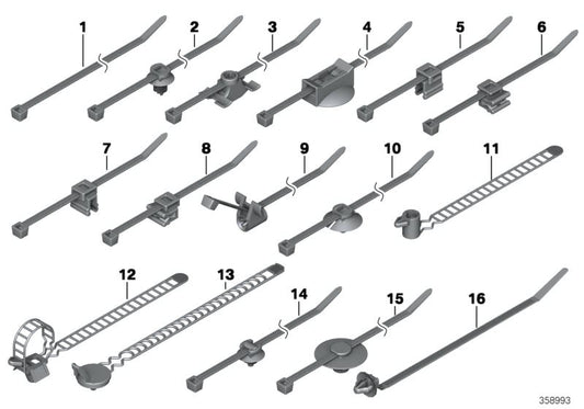 Brida sujeta cables OEM 61131382243 para BMW {E36,E46,E60,E61,E63,E64,E70,E71,E81,E82,E83,E84,E85,E86,E87,E88,E89,E90,E91,E92,E93,F01,F02,F04,F06,F07,F10,F11,F12,F13,F15,F16,F20,F21,F25,F26,F30,F31,F32,F34,F39,F45,F46,F48,F55,F56,F57,F60,G01,G02,G05,