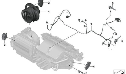 Resistor del ventilador OEM 64119276112 para BMW F20, F21, F22, F23, F87, F30, F31, F34, F80, F32, F33, F36, F82, F83, F15, F85, F16, F86, I12, I15. Original BMW.