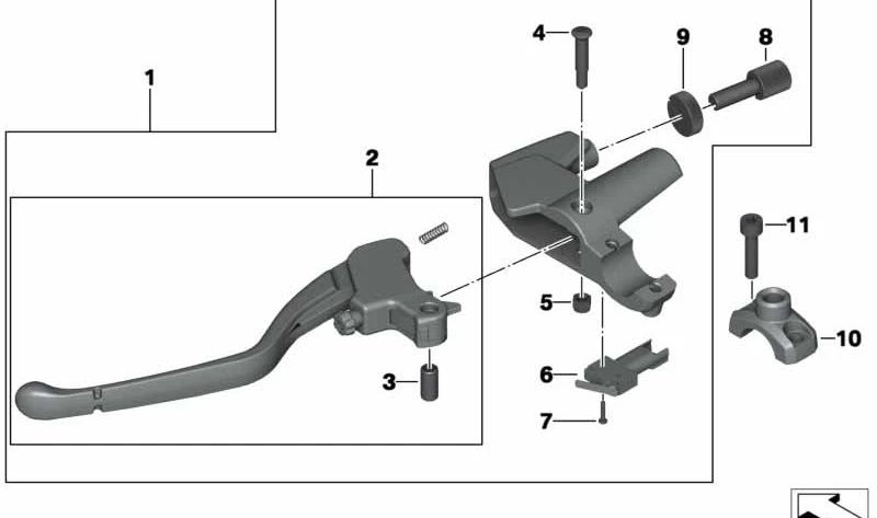 Palanca de embrague OEM 32727705606 para motos BMW F 700 GS, F 800 GT, F 800 S, F 800 ST, F 650 GS, F 800 GS. Original BMW Motorrad.