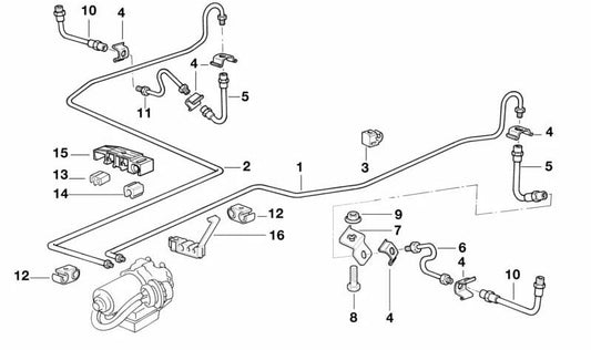 Latiguillo de freno OEM 34326755520 para BMW E36, Z3. Original BMW.