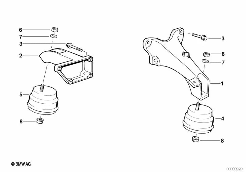 Rolamento de borracha para BMW E36 (OEM 11811141377). BMW original