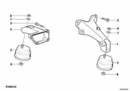 Rolamento de borracha para BMW E36 (OEM 11811141377). BMW original