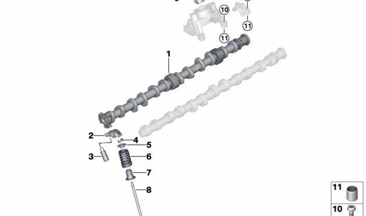 Árbol de levas (escape) OEM 11318053395 para BMW F97, F97N, F98, F98N, G20N, G21N, G26, G80, G80N, G81, G81N, G82, G82N, G83, G83N, G87. Pieza original BMW.