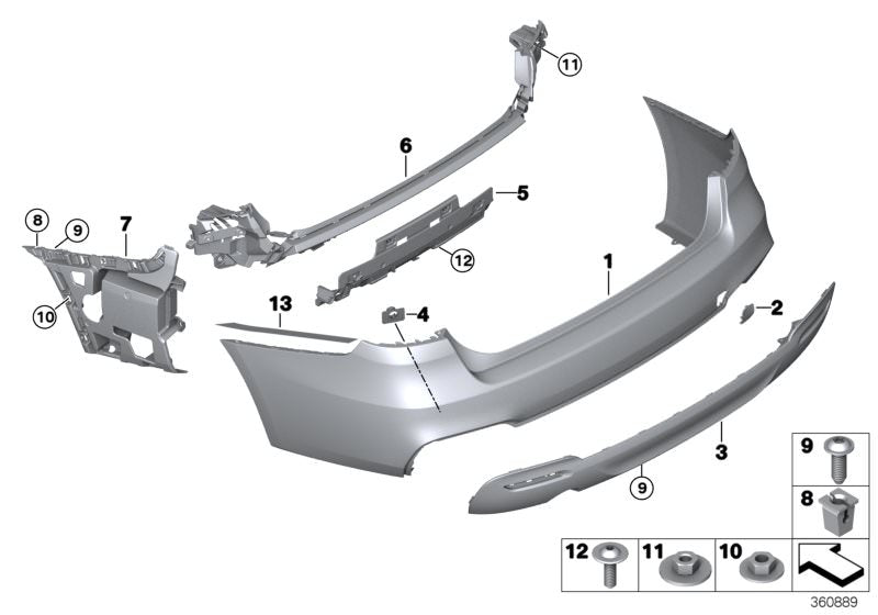 Tapa gancho de remolque imprimada OEM 51128061551 para BMW F34 318d (modelos del 2013 al 2020). Pieza original BMW.