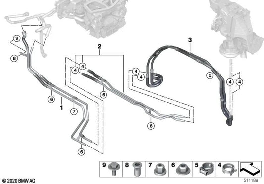 Unterirdische Kältemittelröhre Teil 1 für BMW x7 G07 (OEM 64216821662). Original BMW