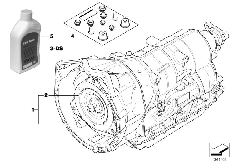 Convertidor de par OEM 24407588739 para BMW E87, E90, E91, E60, E61, E63, E64, E65, E66, E85, E86. Original BMW.