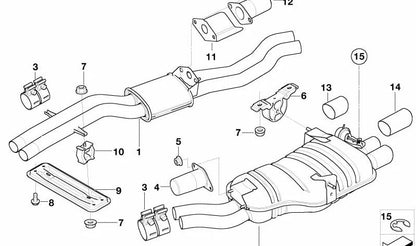 Schalldämpfer für BMW E46 (OEM 18107504171). Original BMW