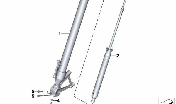Amortiguador delantero derecho OEM 31428566556 para BMW Motorrad R 1200 R (RK53), R 1250 R (RK53), R 1200 RS (RK54) y R 1250 RS (RK54). Original BMW Motorrad.