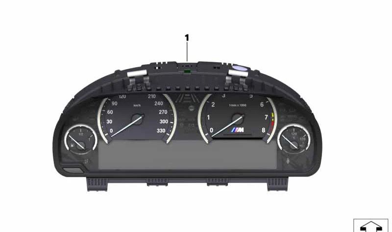 Cuadro de instrumentos OEM 62108092913 para BMW E60, E61, E63, E64. Velocímetro en MPH con display indicado. Original BMW.