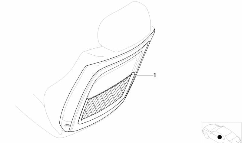 Pannello posteriore con rete OEM 52108235900 per BMW E46 {316CI, 316i}. BMW di riserva originale.