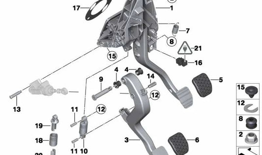 Pedal de embreagem para BMW F25, F26 (OEM 35316793507). BMW original