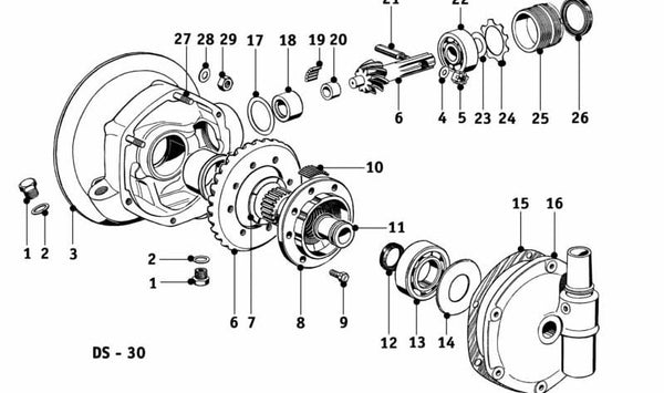 Juego de corona y piñón diferencial OEM 33125590025 para BMW E46, E83, E85, E86. Original BMW.