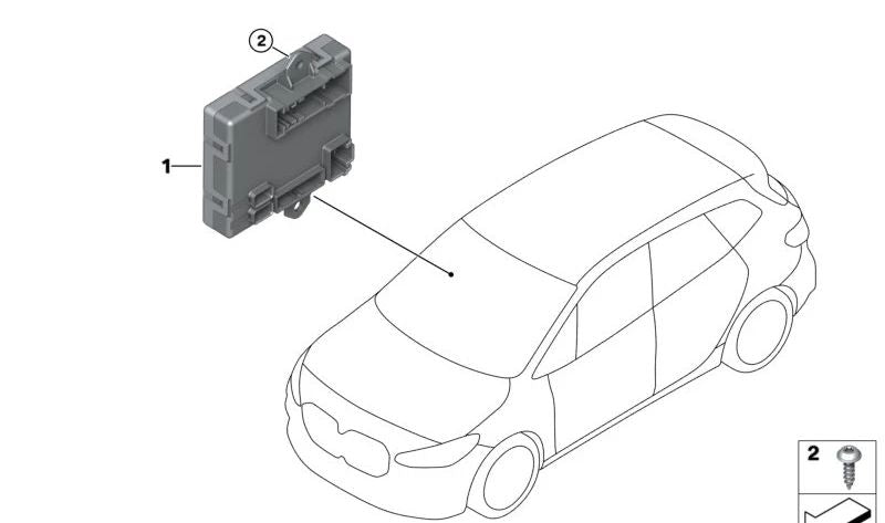 Módulo electrónico puerta delantera derecha OEM 61355B3EC68 para BMW U06, U11, U10 y MINI F65, U25. Compatible con modelos 2er, X1, X2. Original BMW y MINI.