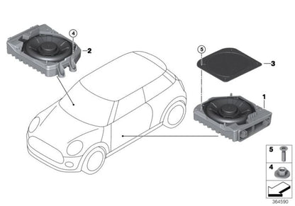 Adorno central OEM 65132622499 para MINI F56, F56 BEV, F55, Clubman F54, Cabrio F57... y más. Original MINI.