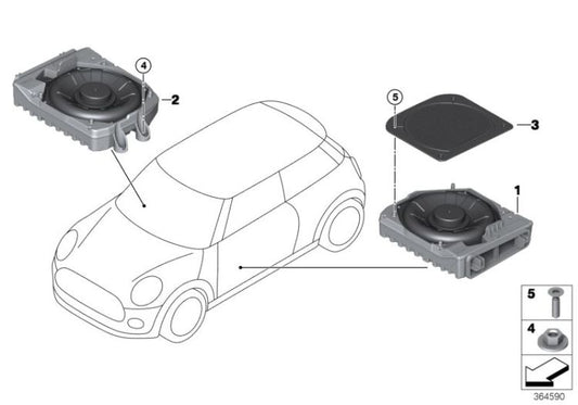 Adorno central OEM 65132622499 para MINI F56, F56 BEV, F55, Clubman F54, Cabrio F57... y más. Original MINI.