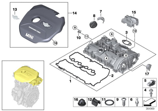Junta perfil sellado OEM 11128618520 para BMW F20, F21, F22, F23, F30, F31, F34, F36, F32, F33, G20, G22, G26, G30, G31, G32, G11, G12, F45, F46, F48, F39, G01, G02, I12, I15. Original BMW.