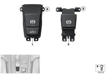 Interruptor de freno de estacionamiento/Auto-Hold OEM 61319877891 para BMW F07, F10, F01, F02, X5 F15, X6 F16... y más. Original BMW.