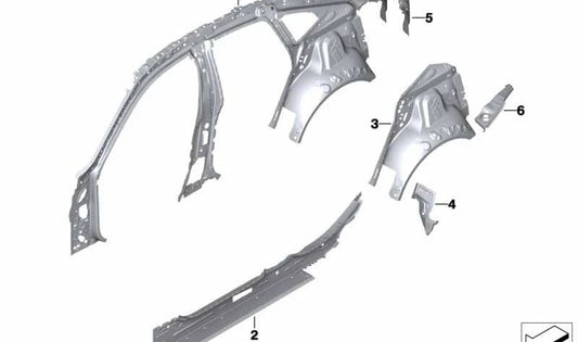 Pannello posteriore a destra per BMW 2 F44 (OEM 41219498464). BMW originale.