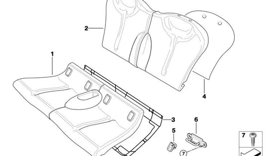 Left Fabric Backrest Cover OEM 52207056567 for MINI Cooper S R53. Original MINI.