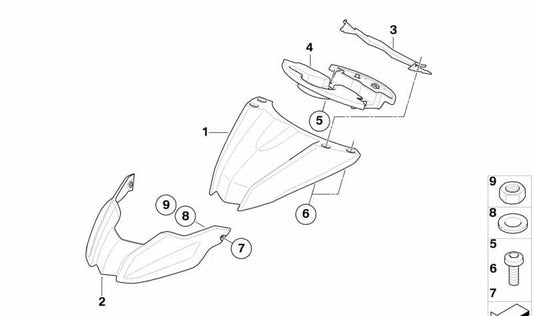 Fork bridge cover OEM 46617712495 for BMW F 650 GS, F 800 GS motorcycles. Original BMW Motorrad.