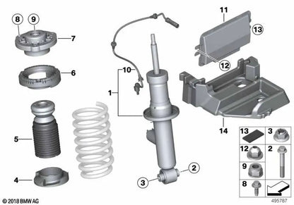 Inserto de espuma para BMW X3 F25, X4 F26 (OEM 37146869868). Original BMW.