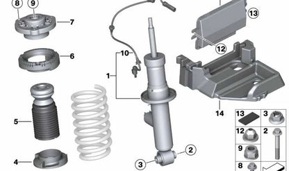 Tope de suspensión trasero OEM 33536787175 para BMW F25, F26. Original BMW.