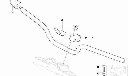 Estribo de sujeción delantero OEM 31427720841 para motos BMW F800R (K73). Original BMW Motorrad.