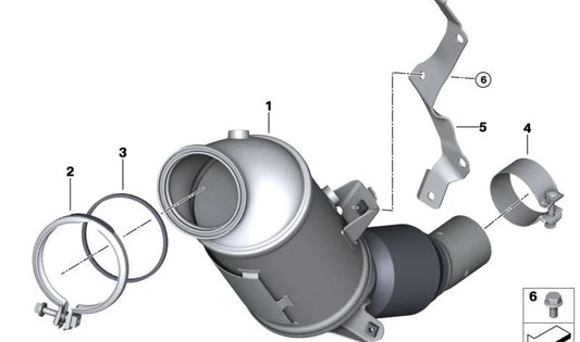 Suporte ao catalizador do motor da BMW 5 G60 Series, X6 G06N (OEM 18325A981A6). BMW original.