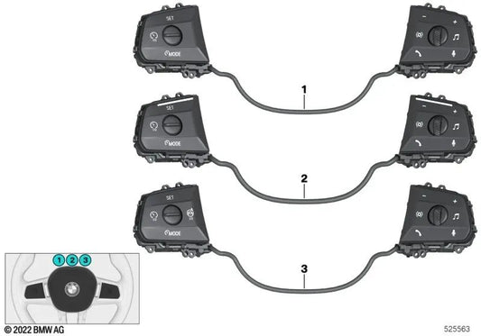 Interruttore multifunzione per la serie BMW 7 G70 (OEM 61315A50912). BMW originale.
